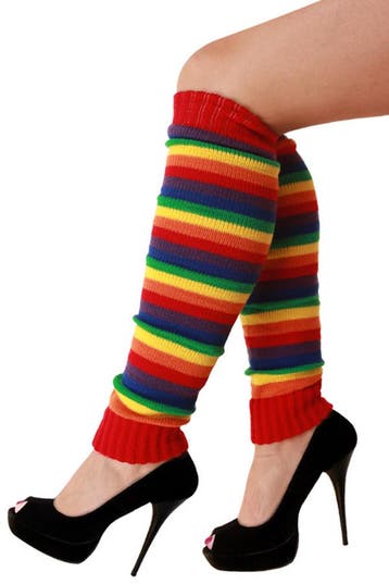 Beenwarmers Regenboog Gebreid Gekleurde Hoge Sokken Yoga Rib, Ophalen of Verzenden, Nieuw, Carnaval