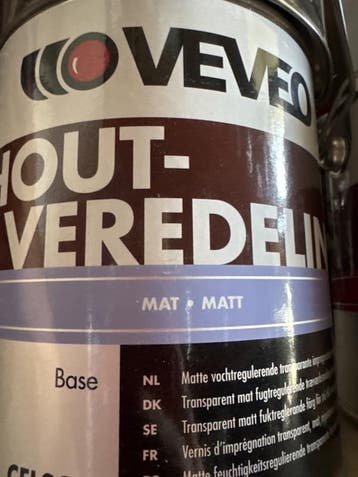 Veveo houtverdeling - mat transparant 2,5 liter, Overige kleuren, Nieuw, Beits, Ophalen of Verzenden