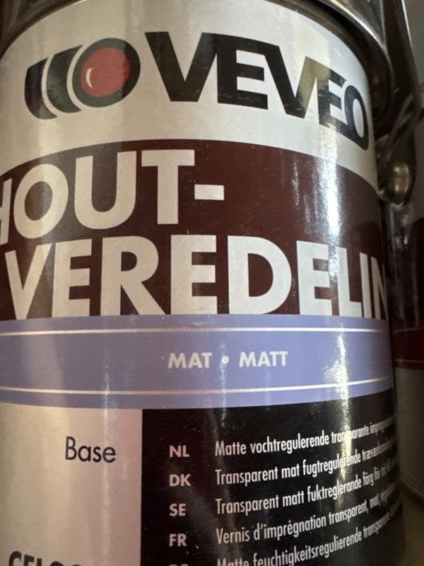 Veveo houtverdeling - mat transparant 2,5 liter, Doe-het-zelf en Verbouw, Verf, Beits en Lak, Beits, Overige kleuren, Nieuw, Minder dan 5 liter