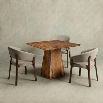 Mangohouten eettafel Mick vierkant 90x90cm, Verzenden, Vierkant, Nieuw, Industriële meubels