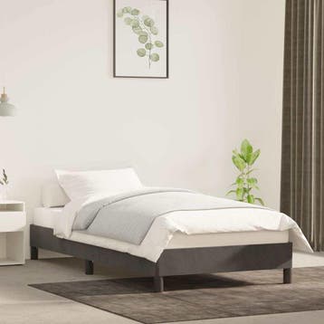 vidaXL Bedframe zonder matras 80x200 cm fluweel donkergrijs, Eenpersoons, Verzenden, Nieuw, 80 cm