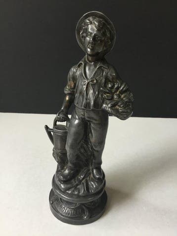 M.Boutier - Beeldje, Le Jardinier - 20.5 cm - spelter,, Antiek en Kunst