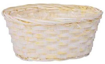 Rieten Mand Bamboe Basket Pastelgeel 20x9 cm, Hobby en Vrije tijd, Ophalen of Verzenden, Nieuw