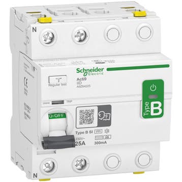 Schneider Acti9 aardlekschakelaar | 25A, 300mA, Type B-SI,, Ophalen of Verzenden, Nieuw, Groepenkast