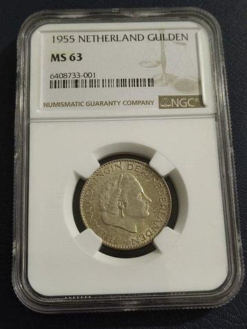 Nederland. Juliana. 1 Gulden 1955 (Zonder minimumprijs)