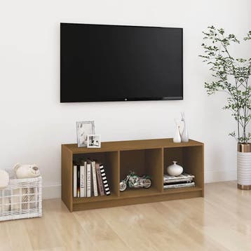 vidaXL Tv-meubel 104x33x41 cm massief grenenhout honingbruin, Minder dan 50 cm, Verzenden, 100 tot 150 cm, Nieuw