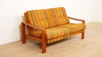 Vintage 2-zits bank | Teak | Retro, Ophalen of Verzenden, Nieuw