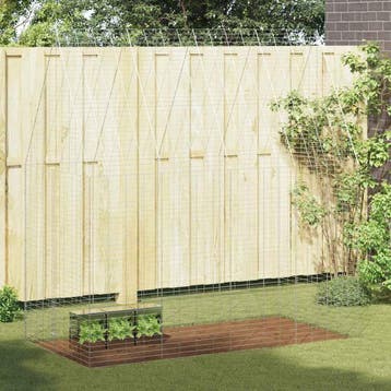 vidaXL Konijnenkooi Zilver 200 x 100 x 210 cm Gegalvaniseerd, Dieren en Toebehoren, Knaagdieren en Konijnen | Hokken en Kooien