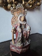 Beeld, Sedes Sapientiae - 22.8 cm - Polychroom hout