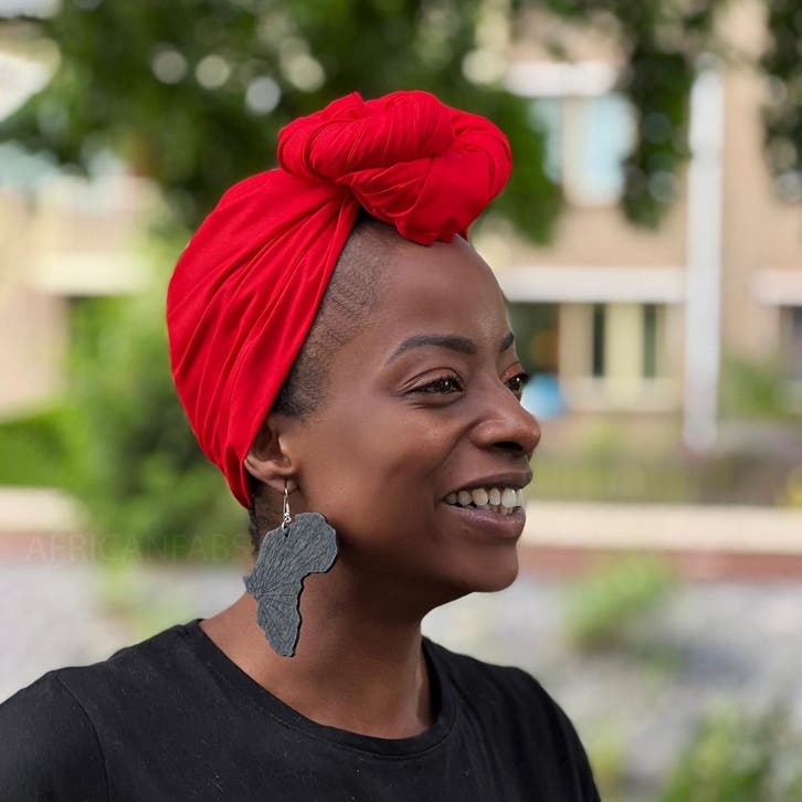 Rode hoofddoek / Rode headwrap, Kleding | Dames, Hoeden en Petten, Nieuw, Ophalen of Verzenden
