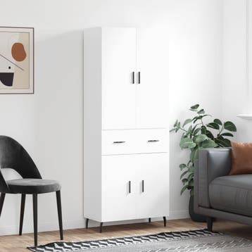 vidaXL buffetkast 69,5x34x180 cm bewerkt hout wit, Minder dan 50 cm, Verzenden, Nieuw, Minder dan 100 cm