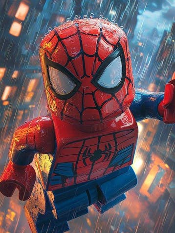 Shayer - LEGO x Spider-Man: Rainfall Hero - XL - 60x80cm -, Nieuw