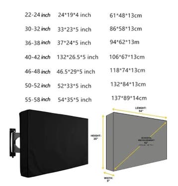 Waterdichte TV Hoes Buiten 32-65 Inch Stof en Weerbeschermin, Audio, Tv en Foto, Televisie-accessoires, Verzenden, Nieuw