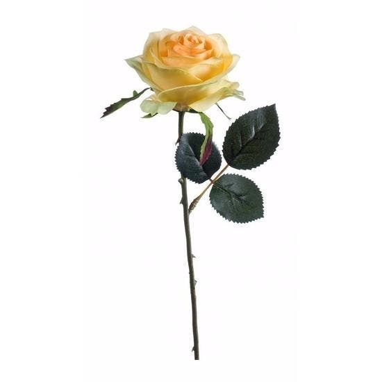 Kunstbloem Roos Simone geel 45 cm - Kunst rozen, Huis en Inrichting, Kamerplanten, Ophalen of Verzenden