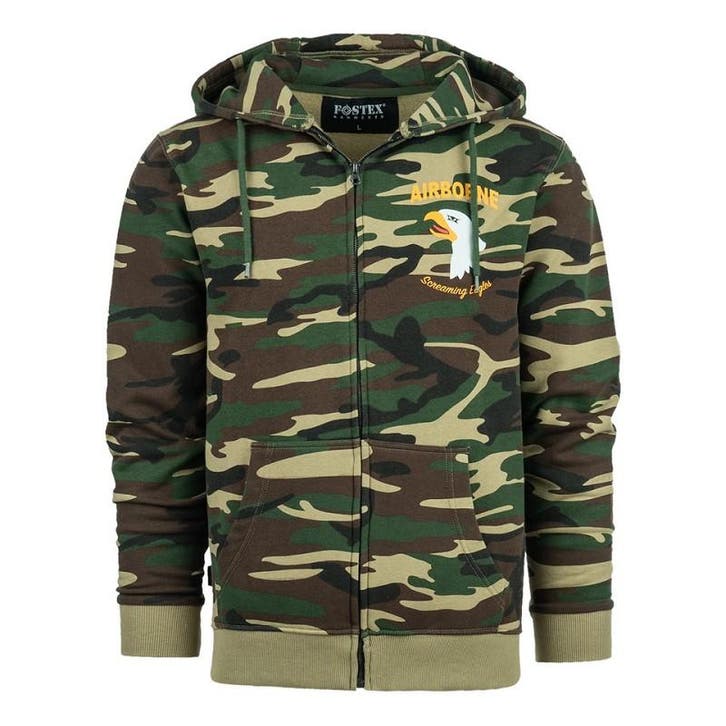 Hoodie met rits 101st Airborne Eagle camo - Maat XXXL, Caravans en Kamperen, Kampeeraccessoires, Nieuw, Verzenden