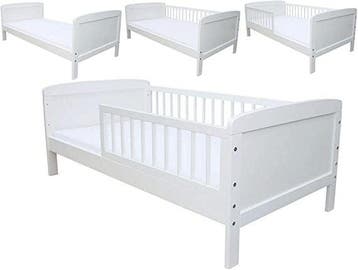 Veilig Peuterbed Wit | Massief Hout | Beste Prijs, Kinderen en Baby's, Kinderkamer | Bedden, Nieuw, 70 tot 85 cm, Ophalen of Verzenden