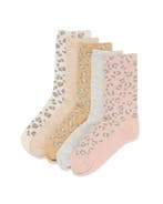 HEMA Damessokken panter - 5 paar beige, Verzenden, Nieuw, Beige