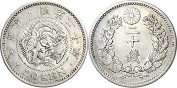 20 Sen 1887 (= Jahr 27) Japan Mutsuhito (meiji) 1867-1912, Verzenden
