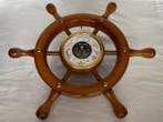 Maritieme objecten - Vintage houten timon met centrale, Antiek en Kunst