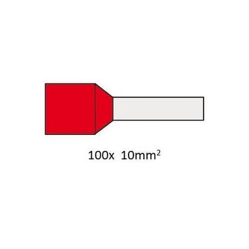 Cimco adereindhuls geïsoleerd rood 10mm2 per 100, Ophalen of Verzenden, Nieuw