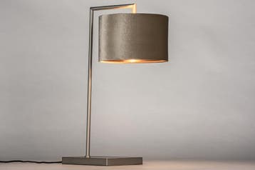 Rietveld Tafellampen - Staalgrijs, Taupe - Staal, Stof, Meta, Verzenden, Nieuw