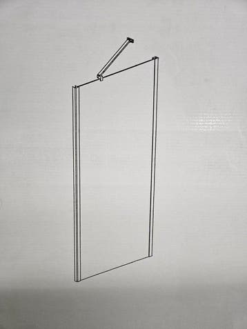 Lacus glasdeel 78 x 190 cm mat zwarte profielen en rookglas, Ophalen of Verzenden, Nieuw, Glas, Bad