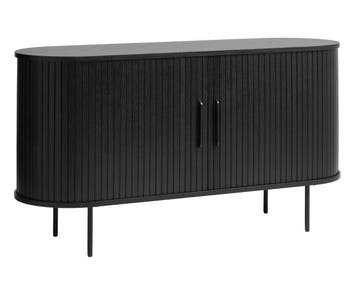 Dressoir Nola eikenhout 140 cm - zwart, Ophalen of Verzenden, Nieuw