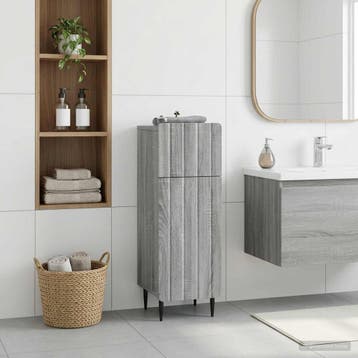 vidaXL Badkamer Opbergkast ZWOLLE Grijs Sonoma 30 x 31 x, Verzenden, Nieuw