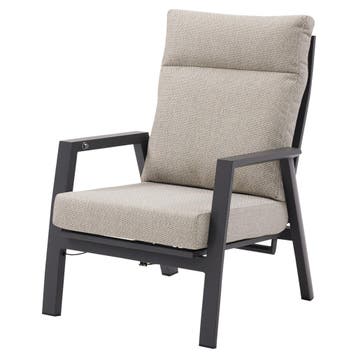Barolo lounge tuinstoel verstelbaar aluminium antraciet, Tuin en Terras, Tuinstoelen, Ophalen of Verzenden, Nieuw, Aluminium