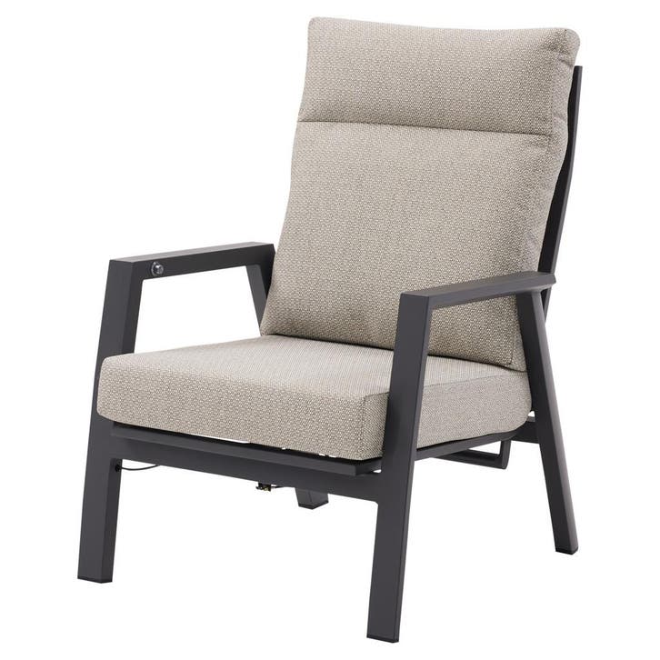 Barolo lounge tuinstoel verstelbaar aluminium antraciet, Tuin en Terras, Tuinstoelen, Nieuw, Aluminium, Ophalen of Verzenden