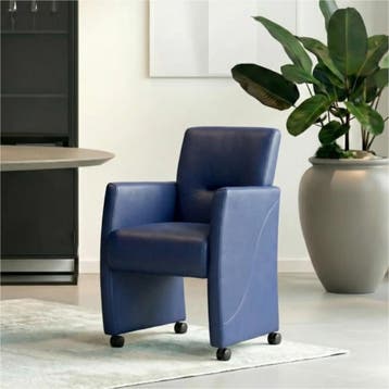 Leren eetkamerstoel Pleasure - Hermes Kobalt (blauw) -, Huis en Inrichting, Stoelen, Eigentijds, Modern, Blauw, Nieuw, Leer