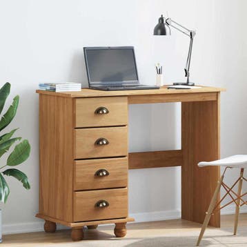 vidaXL Schrijfbureau ASKIM Bruin 95 x 40 x 75 cm Massief, Verzenden, Nieuw