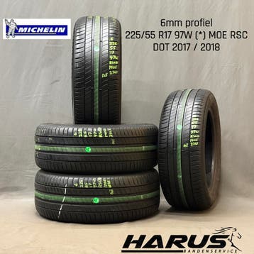 225/55/17 97W RSC Michelin zomerbanden 6mm profiel 4X, Auto-onderdelen, Gebruikt, 17 inch, Ophalen of Verzenden, Band(en)
