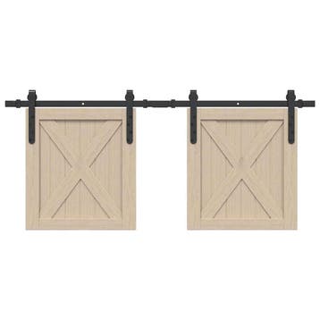 vidaXL Ophangset voor schuifdeur 122 cm koolstofstaal, Verzenden, Nieuw