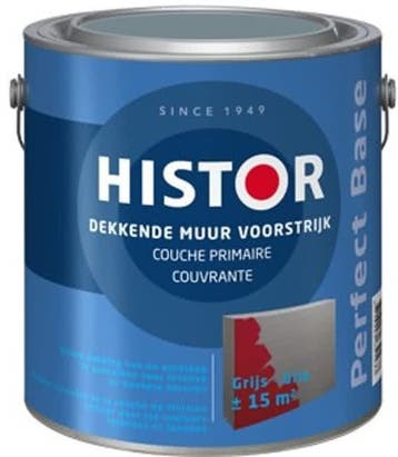 Histor Perfect Base Dekkende Muur Voorstrijk 2,5 liter -..., Doe-het-zelf en Verbouw, Ophalen of Verzenden, Nieuw, Grijs, Verf