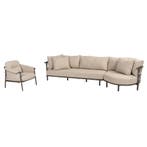 Ezra chaise longue organische loungeset 3 delig terre 4, Ophalen of Verzenden, Nieuw