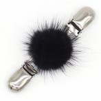 Fako Bijoux - Vestsluiting - Vestclip - Bontje - Zwart, Verzenden, Nieuw