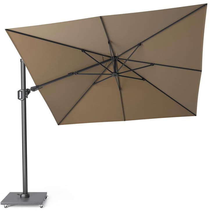Challenger T2 zweefparasol 300x300 cm taupe, Tuin en Terras, Parasols, Nieuw, Ophalen of Verzenden