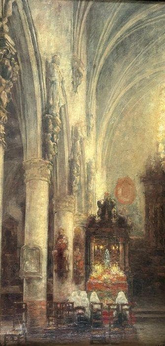 Ernest Charles louis Faut (1879-1961) - Kerk interieur
