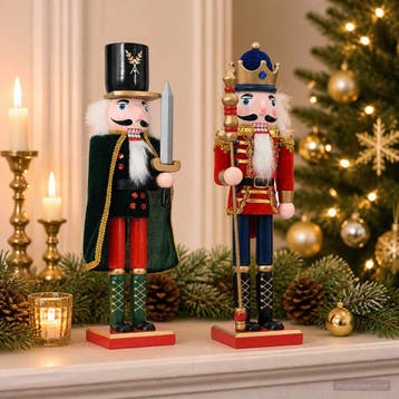 vidaXL Kerstnotenkraker TURKU 2 st Rood en Zwart 38 cm, Verzenden, Nieuw