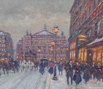 Emile Boyer (1877-1948) - Boulevard de lOpera enneigé