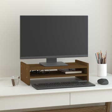vidaXL Monitorstandaard 50x27x15 cm massief grenenhout, Verzenden, Nieuw