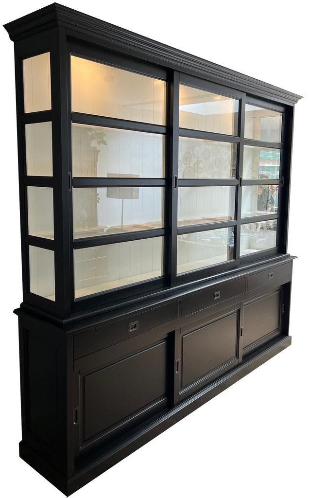 Buffetkast zwart Beverwijk 260 x 240cm led verlichting, Huis en Inrichting, Kasten | Buffetkasten, Ophalen of Verzenden