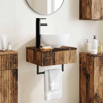 vidaXL Wandgemonteerde Wastafel Oud hout 40 x 35 x 39 cm, Verzenden, Nieuw