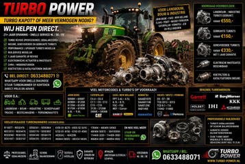 Tractor Turbo Landbouw John Deere Fendt Deutz Case IH Perkin, Zakelijke goederen, Agrarisch | Onderdelen | Banden, Velgen en Assen