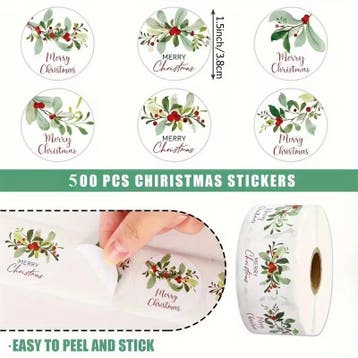 Sluitstickers grotere kerstetiketten merry christmas hulst, Ophalen of Verzenden, Nieuw