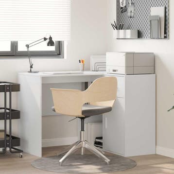 vidaXL Hoekbureau met lade met plank met opslag Wit 102 x 88, Verzenden, Nieuw