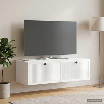 vidaXL Wandbeugel TV-kast Hoogglans Wit 98 x 41 x 30 cm, Huis en Inrichting, Kasten | Televisiemeubels, Minder dan 50 cm, Verzenden
