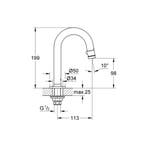 Fonteinkraan Grohe Universal 1/2 Met C-Uitloop Supersteel, Ophalen of Verzenden, Nieuw