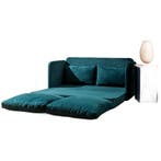 Evila Originals Saga Xl Slaapbank 2-zits Petrolgroen -, Blauw, Tweepersoons, 190 cm of minder, Zo goed als nieuw